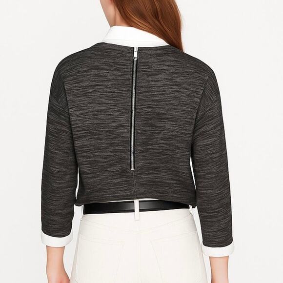 J. Crew Jaspe Wool Blend Sweater Tunic Marled Charcoal Gray Size XS - Picture 2 of 8